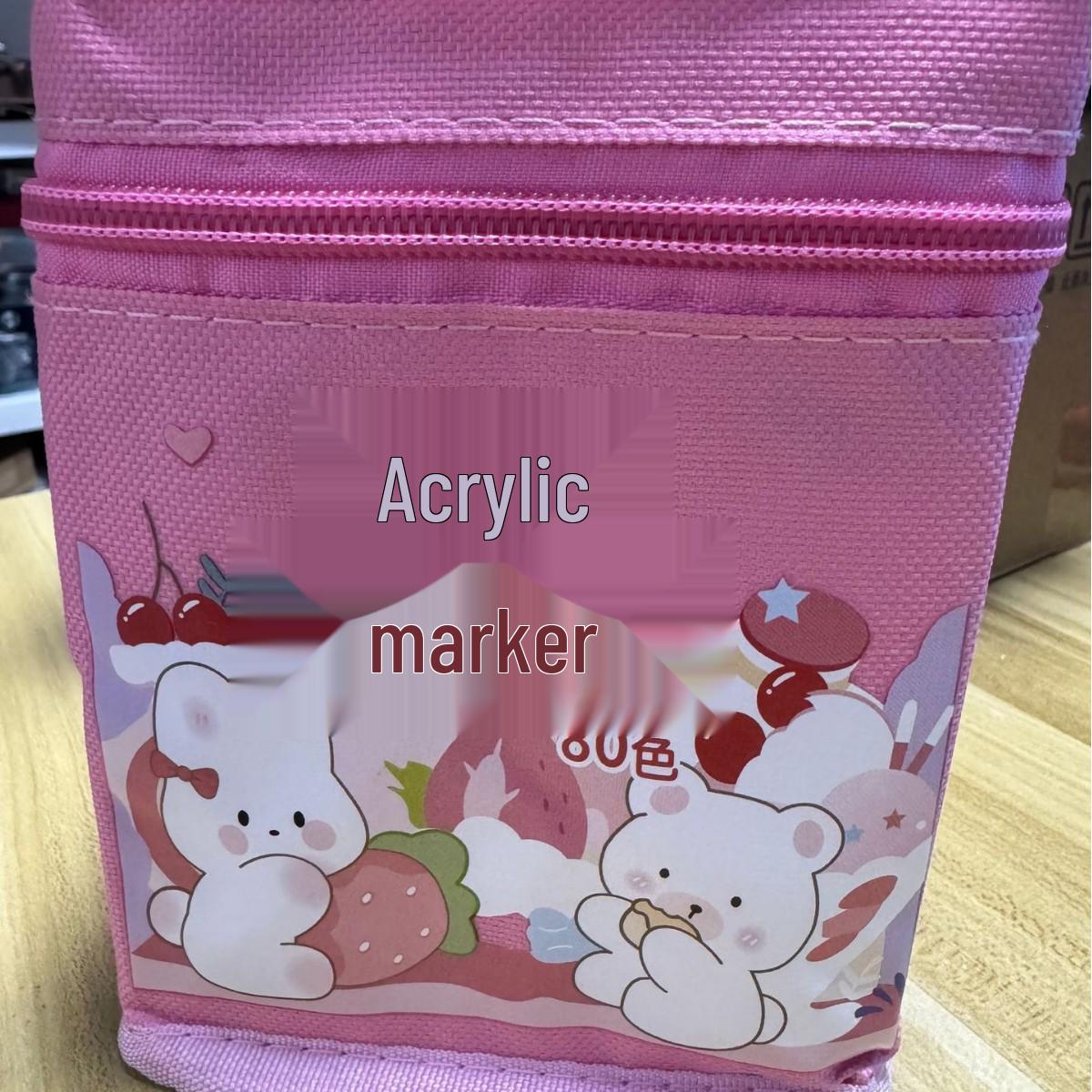 Детский набор акриловых акварельных маркеров - Водостойкие, Непрозрачные, Накладывающиеся цвета в подарочной коробке