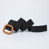 Trendy Women's 4cm Square Buckle Pp Grass Elastic Waist Belt In Delightful Pastel Shades For A Fresh Look