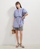 Washable Rhinestone Shirt Tunic Sax [BIS] Blouse, Women's, (48)