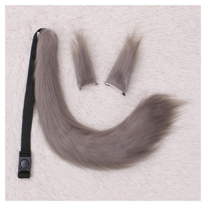 Un accessoire de cosplay de fille renard fait main, une barrette d'oreille de bête, une queue de bête, un ensemble queue paire d'oreilles de renard