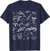 T-shirt Retro Vintage 80s 90s z Tatuażem Zwierząt Morskich