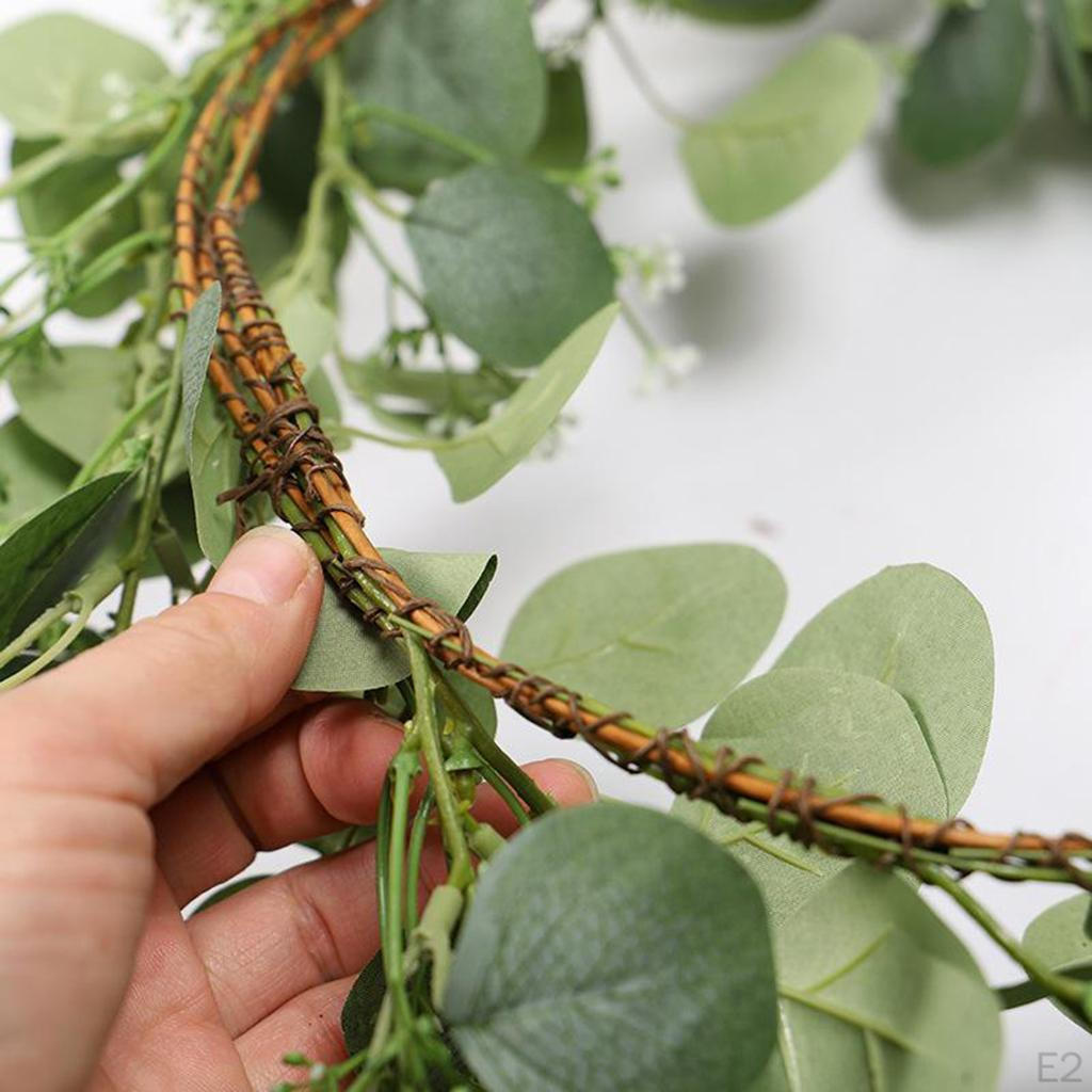 Eucalyptus Wreaths, Front Door 18" Large Green Leaves Wreath for Spring , Outdoor Greenery Floral