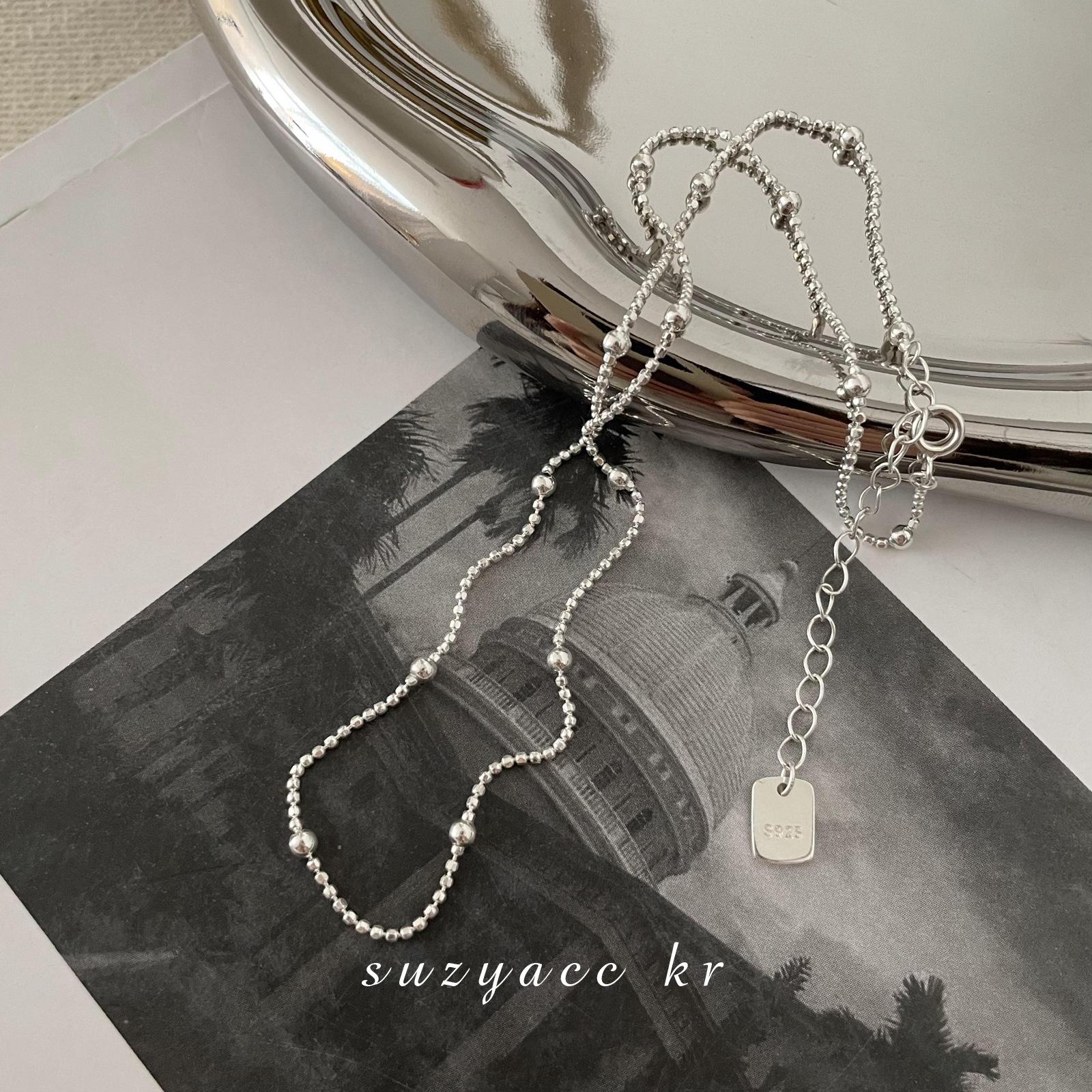 Серебряное ожерелье-ласточка Namdaemun из стерлингового серебра S925: Женский полый чокер с цепочкой из круглых бусин S925 Silver