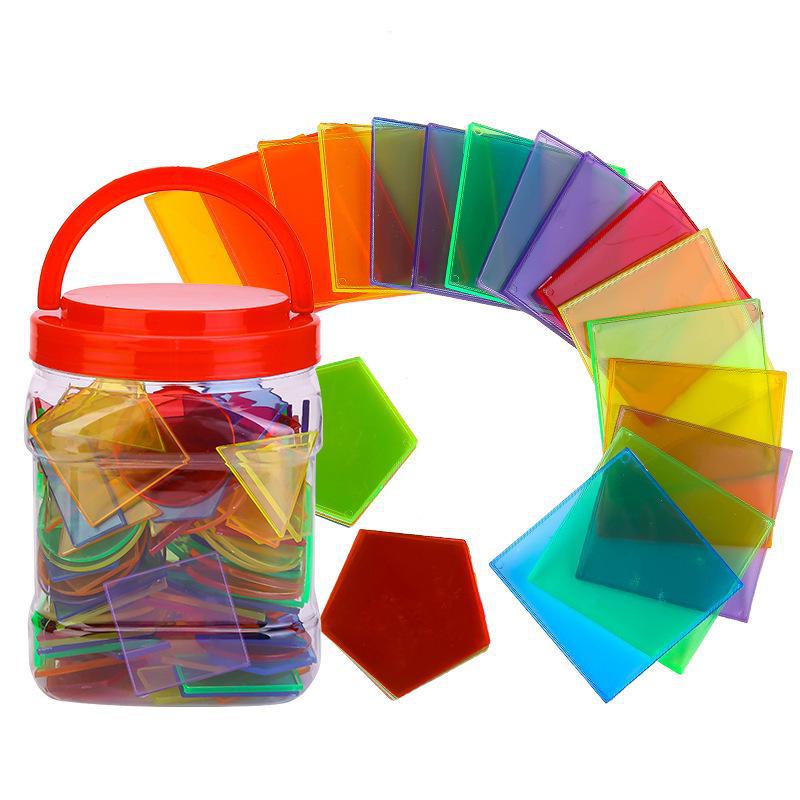 Transparent Geometric Building Blocks: Montessori Educational Toys for Children's Early Learning and Cognitive Development