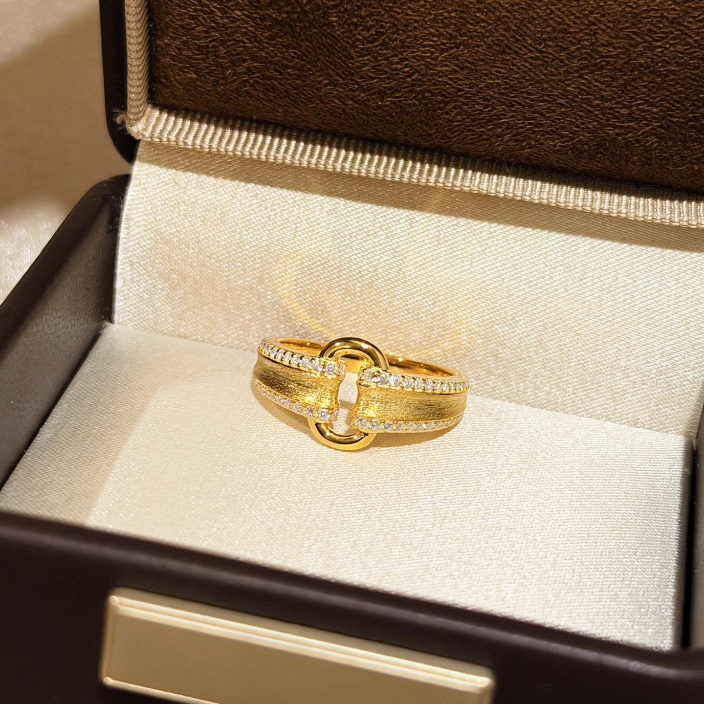 

Mid Ancient Style Retro Pull Ring Brushed Ring, Simple and Versatile, High-end French Brushed Semi Diamond, 925 Sterling Silver Gift 8 золотой