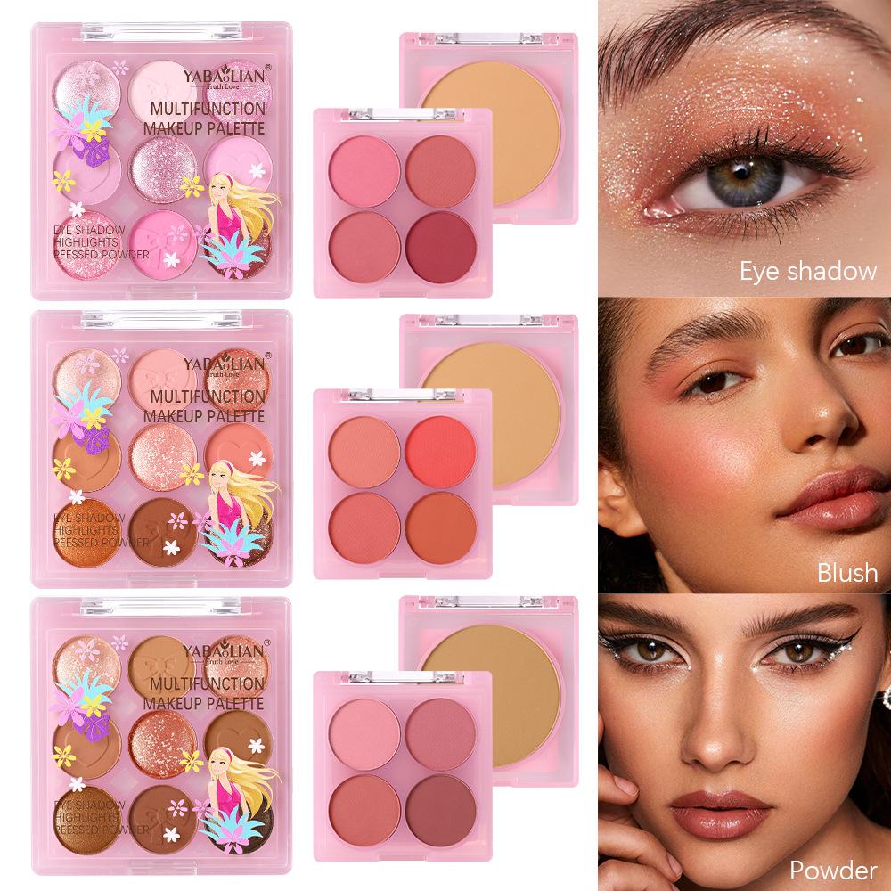 Three-in-one Makeup Plate Eyeshadow Blush Powder Makeup Plate Matte Pearl Nude Multifunctional Makeup Plate Facial Makeup