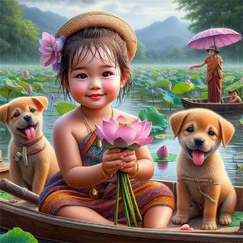 DIY Ζωγραφική με Διαμάντια Υπέροχο Παιδί Κιτ Σταυροβελονιάς Μωσαϊκή Τέχνη Ζωγραφική με Διαμάντια Πλήρης Κύκλος Διαμάντια Διακόσμηση Σπιτιού