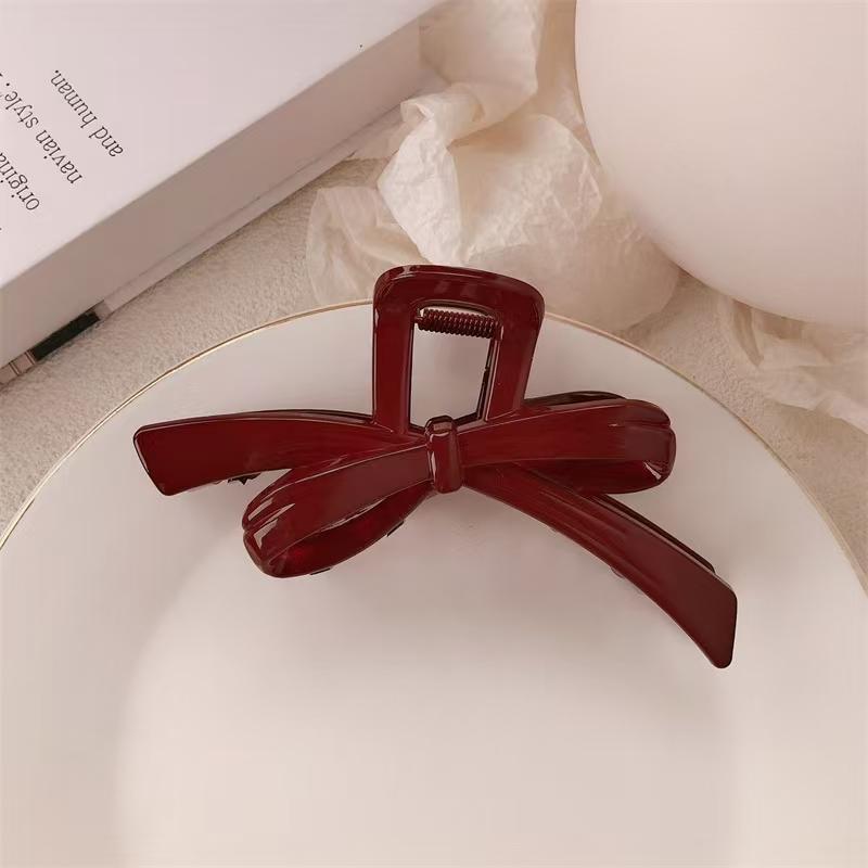

Large Angora Red Hair Clip Women s Versatile Hair Bow Shark Clip Minimalist Hair Accessories