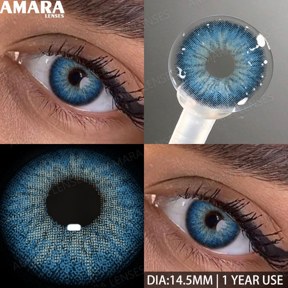 AMARA 1 Paar Farbige Kontaktlinsen Jahreslinsen Natürlicher Look Braune Augenlinsen Graue Kontakte Blaue Linsen Grüne Augenlinsen