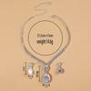 3PC Imitation Pearl Inlaid Rhinestone Women's Earrings Necklace Geometric Design Sense Wedding Party Holiday Gift