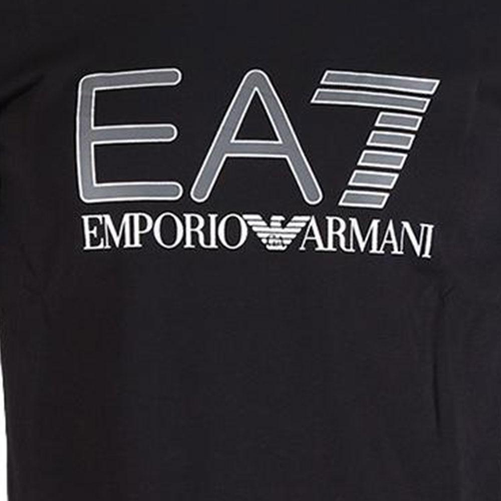 Emporio Armani FW22 EA7 Series Logo Print Crew Neck Long Sleeve T-Shirt Men Tops Black 6ZPT24-PJM9Z-1200