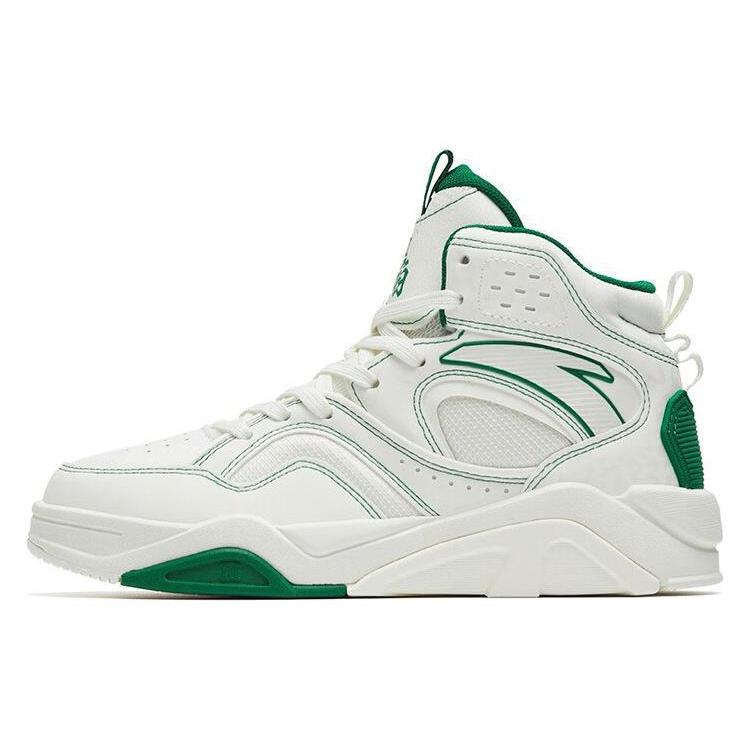 

New Anta Lieyan3.0 Slip Resistant Cushioning Wear Resistant High Top Skateboard Shoes White Green 112248088-10 40
