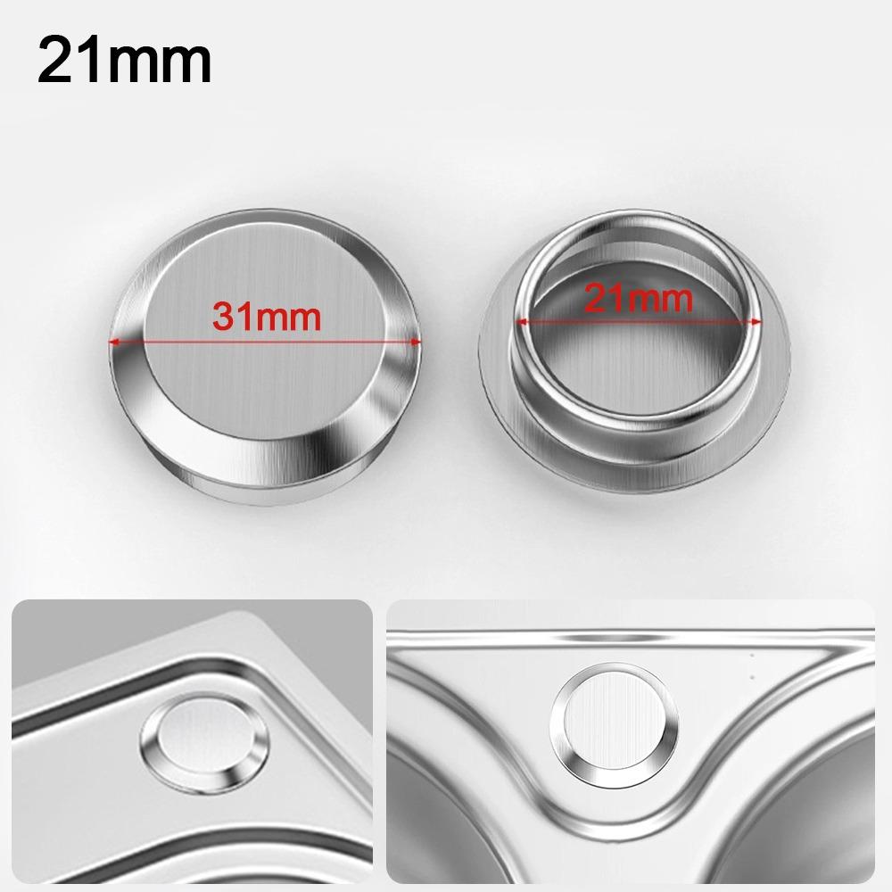 Silver Faucet Hole Cover Stainless Steel Faucet Decorative Covers Drainage Seal Plug  Bathroom