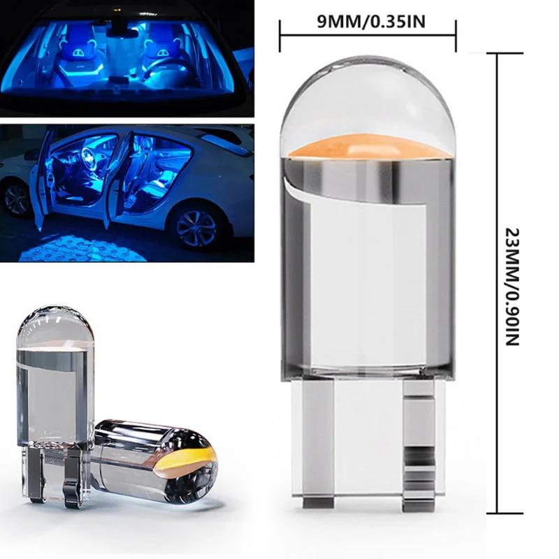 5PCS W5W Led T10 Car Light COB Glass 6000K White Auto Automobiles License Plate Lamp Dome Read DRL Bulb Style 12V Car Lights