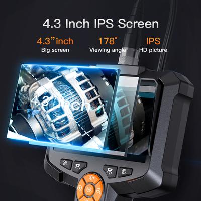 4,3" Endoskopkamera mit 8 Lichtern IP67 Wasserdichte Endoskopkamera 1080P Handheld Autoinspektions-Boreskop für Motorrohr