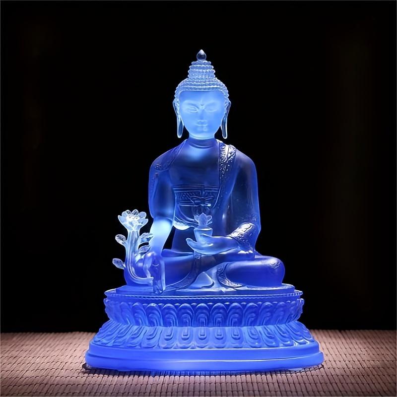 1 Pc Buddha Statue Ornament, Symbolizing Good Luck, Good Health, Resin Handicraft Statue, Chinese Tantric Medicine Master Buddha