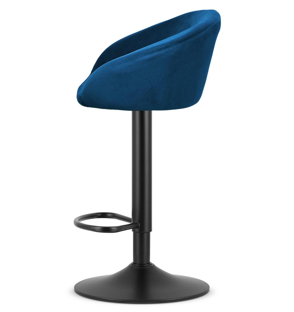 East Stool - Navy Blue Velvet / Black Base X 2