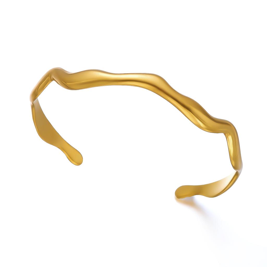 Fashion Vintage Flower Cuff Bracelet for Women Trendy Gold Color Metal Wide Flower Opening Bangles Charms Elegant Party Jewelry