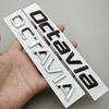 QPZF2 3D ABS Chrome Black Logo OCTAVIA TSI Emblem Letters Car Rear Trunk Badge For Skoda Octavia 1 2 3 4 A5 A7 MK3 Sticker Accessories