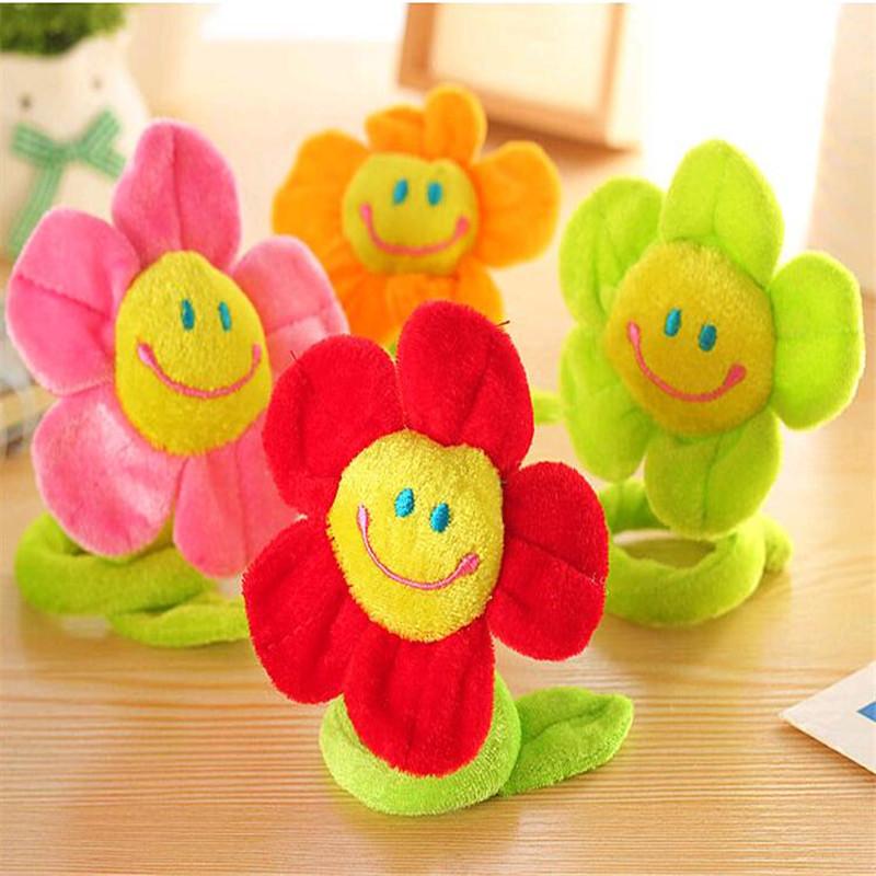 Sunflower Plush Toys Curtain Buckle Lovely Smiling Face Plush Flower Clips Bind Rope Valentine's Day Present Gift