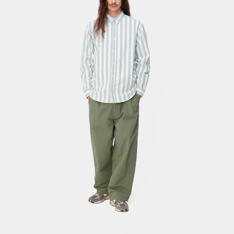 Carhartt WIP L/S Dillion Stripe Shirt Unisex Shirts Green I033027-21U-XX