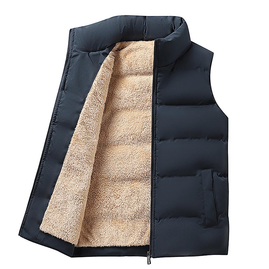 Men Casual Winter Warm Zipper Sleeveless Vest Jacket Coat Outwear Tops