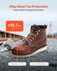Steel Toe Work Boots UK Size 8.5 Waterproof Moc Toe for Men Slip-Resistant