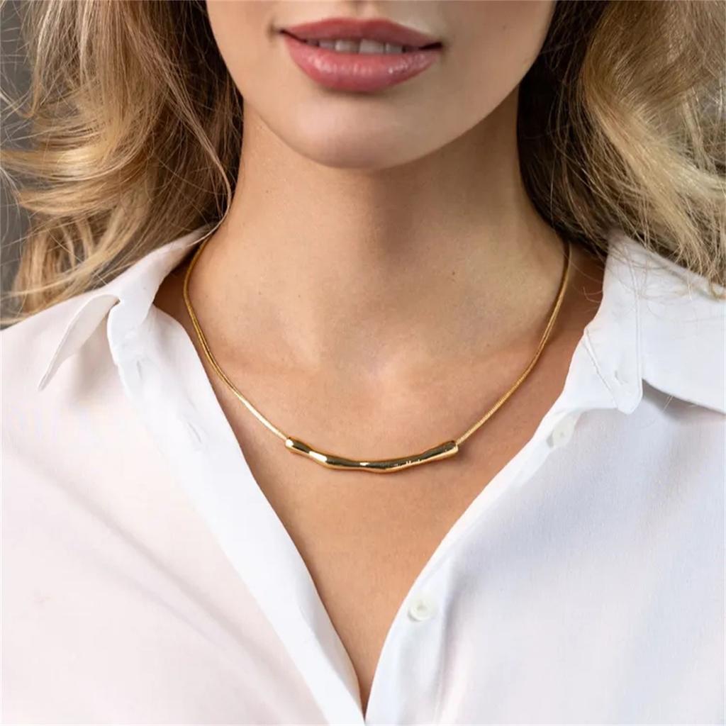 Women's Metal Chain Lrregular Titanium Steel Non-fading Necklace Jewelry