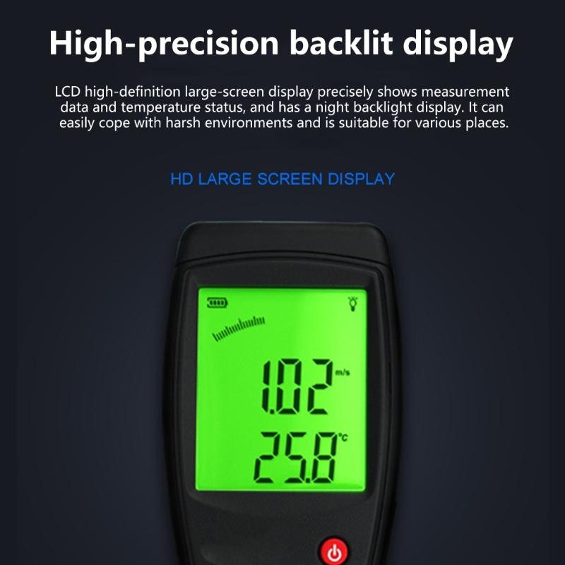 Professional Handheld Wind Gauge Meter With Wide Ranges 0.3-45m/s Precisions Anemometer For Ventilation System Testing