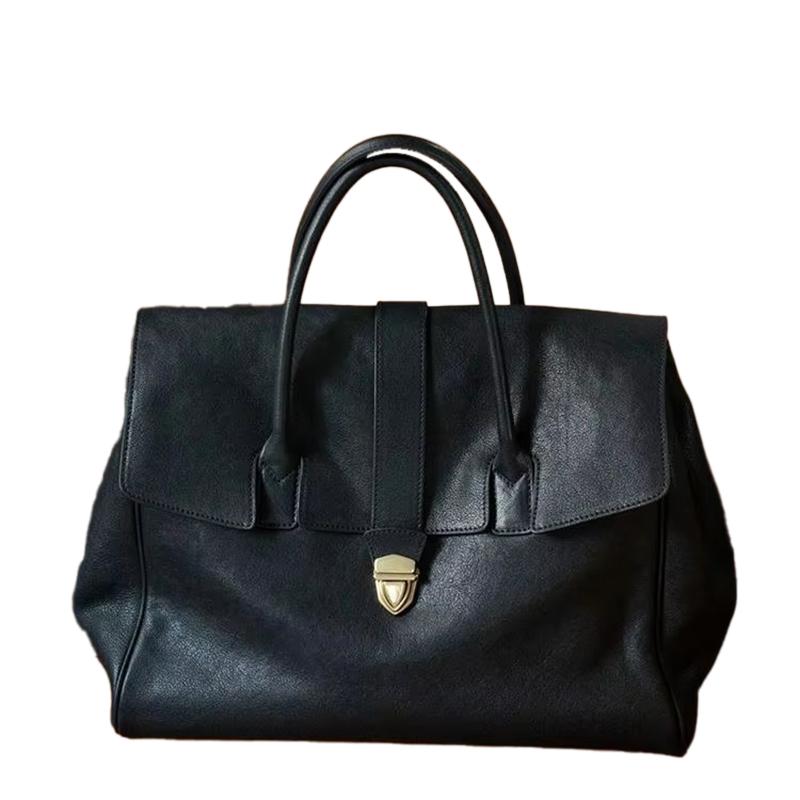 Minimalist Designer Tote Bag 2026, Women s High-end Laptop Briefcase, Large Capacity Relaxed Style For Office Commute Travel Bag чёрный