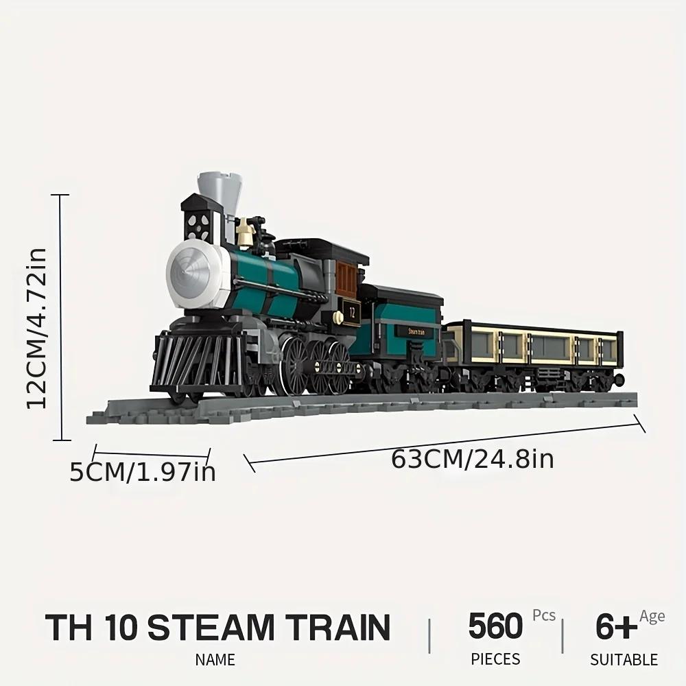 Creative Steam Train Railway Series Building Blocks Model Children's Diy City Building Block Toys For Perfect Christmas Gift