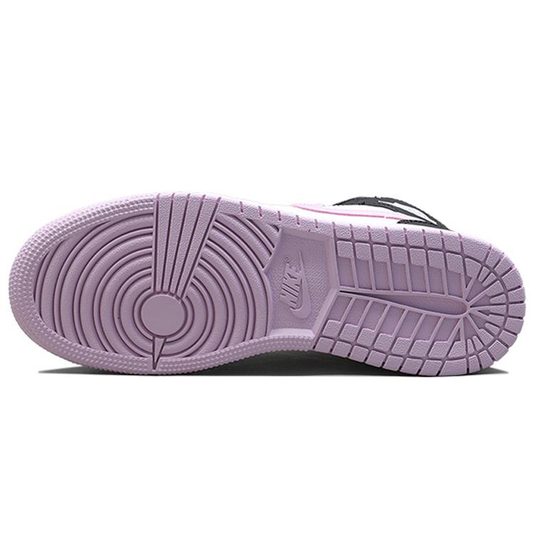 Ny Jordan 1 Mid Hvit Svart Lys Arktisk Rosa GS 555112-103