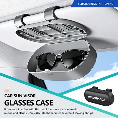 For AMG Car Visor Sunglasses Glasses Case Glasses Holder Clip Box Mercedes Benz Exclusive C200 C260 C300 W202 W203 W204 W205 GLC