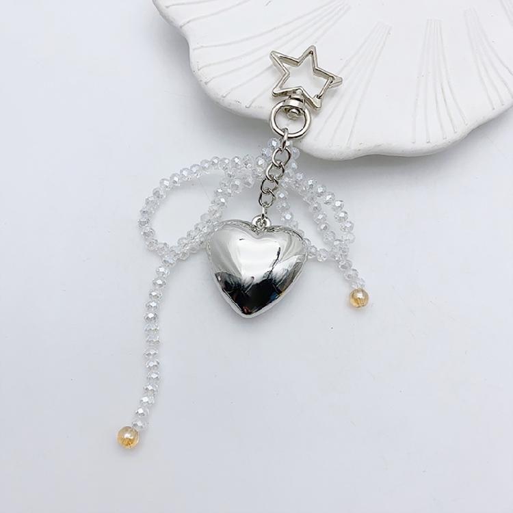 Beautiful Heart Keychain Charm Elegant Bowknot Keyrings for Fashion Enthusiasts