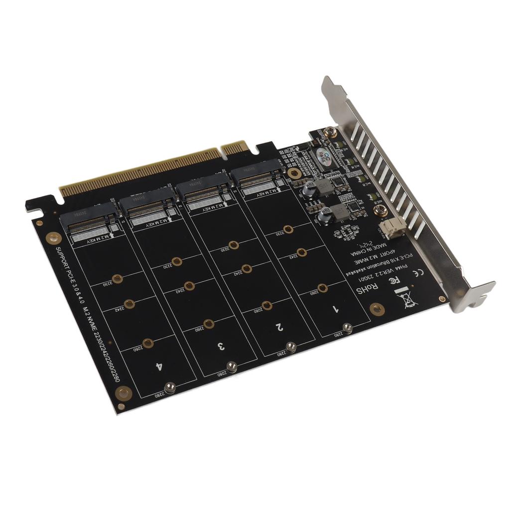 Placa Adaptadora 4 Portas M.2 NVMe SSD para PCIE X16 M Key Conversor Leitor de Disco Rígido Placa de Expansão PH44