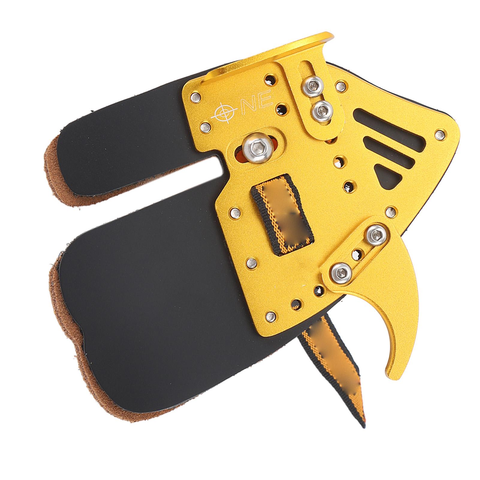 Boogschieten Recurve Boog Vinger Tab Echt Leer Aluminiumlegering Vingerbeschermer ive Uitrusting voor Competitieve Wedstrijd