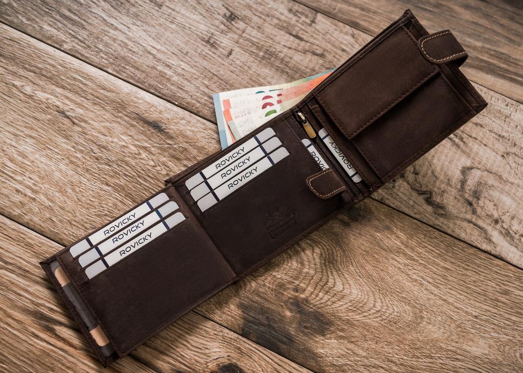 Men's Leather Wallet N992L-CHM-DOG-1-BL BROWN