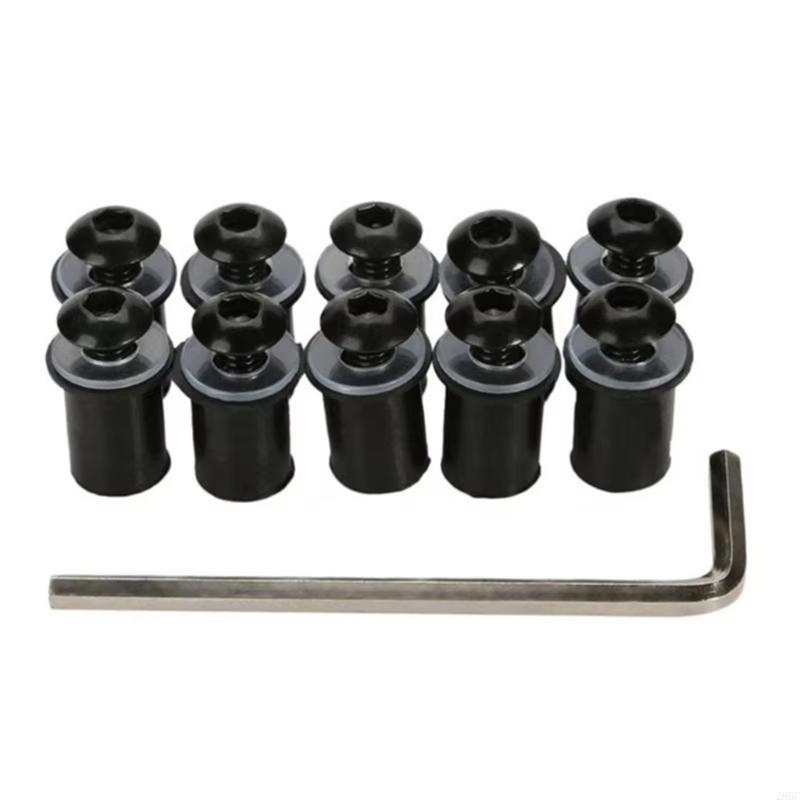 28GC 10pcs Aluminum Fastener Motorbike Accessories Universal Motorcycle M5x16mm Windscreen Screw Bolts Easy Installation