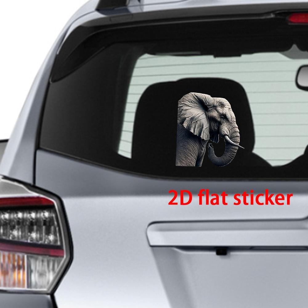 1PC 2D Flat Stickers Elephant Animal Car Stickers Luggage Refrigerator Wall Stickers Laptop Toilet Stickers