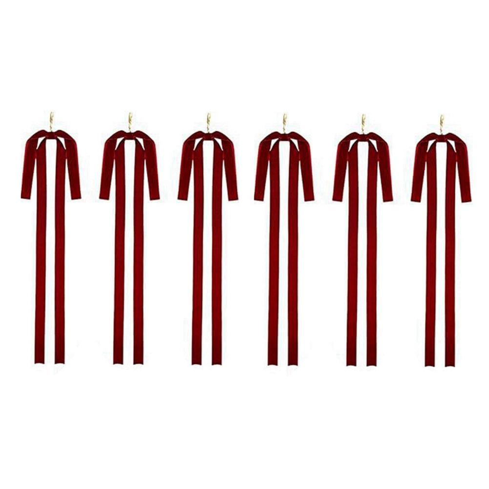 

6 шт. Большой бархатный бант-моток, подвеска, украшение для рождественской елки, праздничная гирлянда, аксессуар