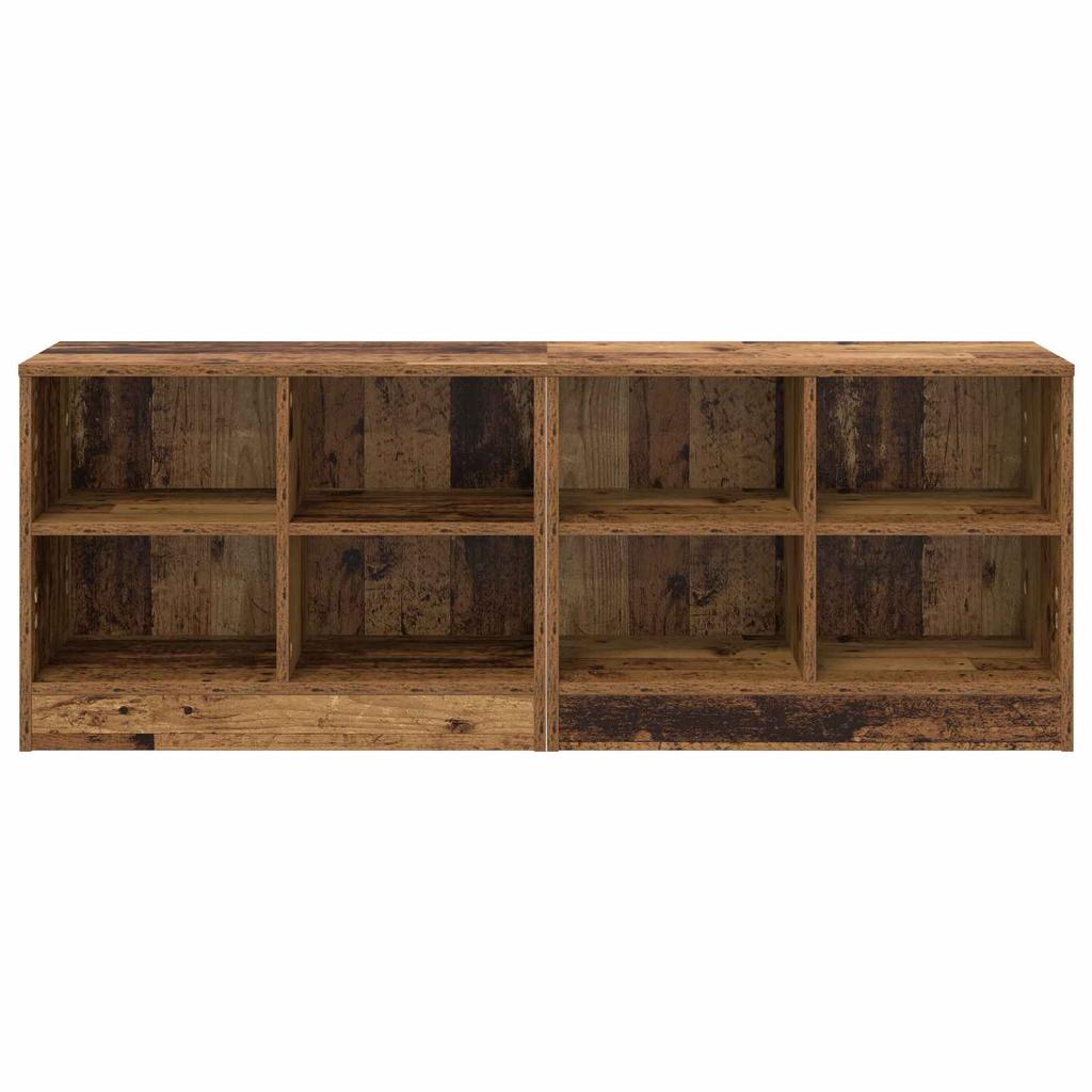 Bedside Cabinet Set 2 pcs Reclaimed Wood Look 66 x 33 x 48 cm Engineered Wood