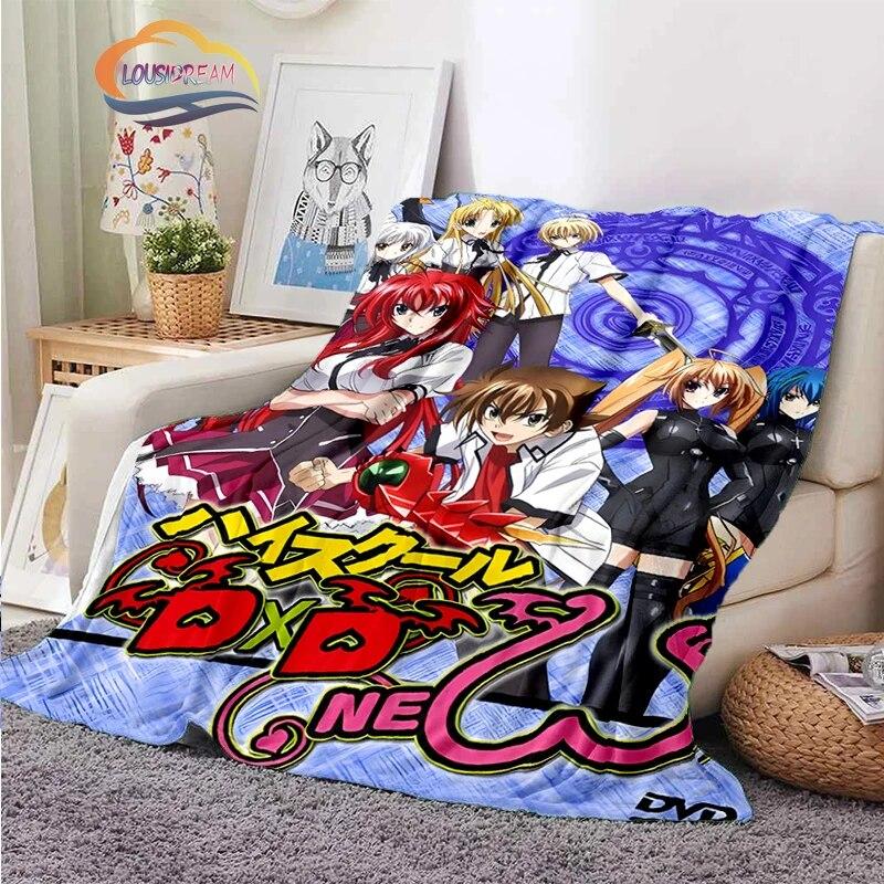 3D tištěná střední škola DxD plyšová deka Módní Flanel Fleece Sexy animace Dárek pro holčičku Sofa Nap Travel