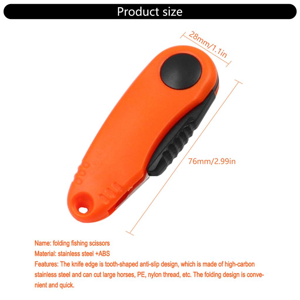 Foldable Fishing Line Cutter Fishing Tool Accessories Stainless Steel Fishing Scissors Line Cutter for Braided Line