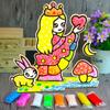 3D Wood Snowflake Clay Painting Children DIY Creative Colorful Mud Painting  Board Art Painting Tool Child