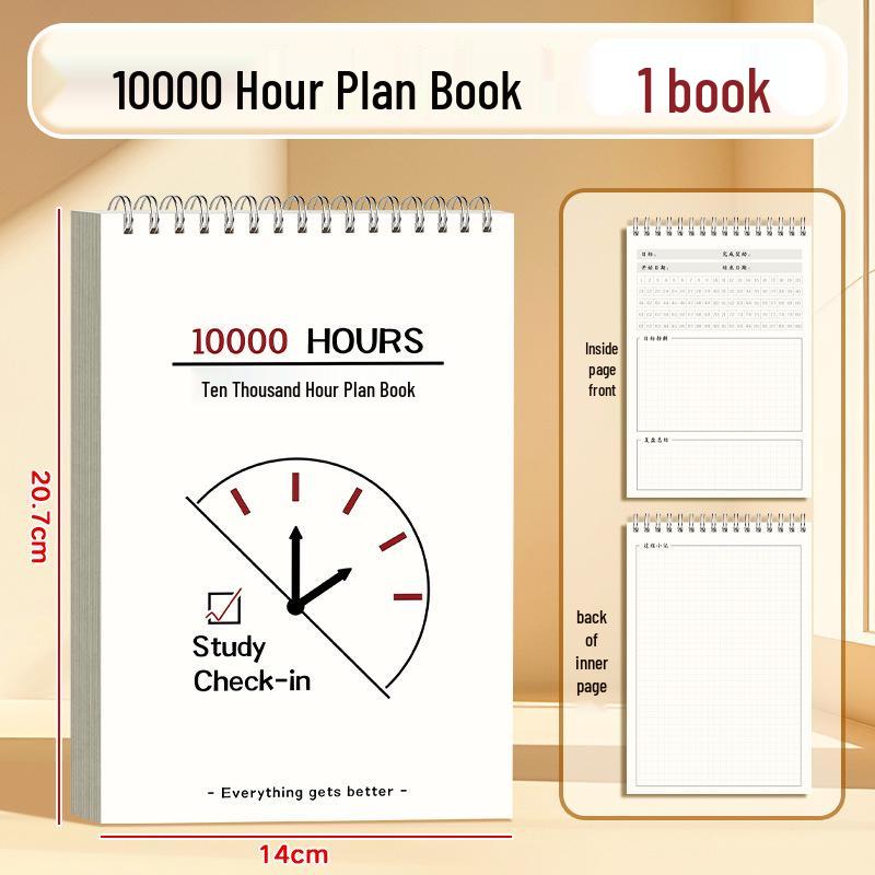10,000 Hour Self-Discipline Schedule & Daily Planner Double-Sided Study Notebook