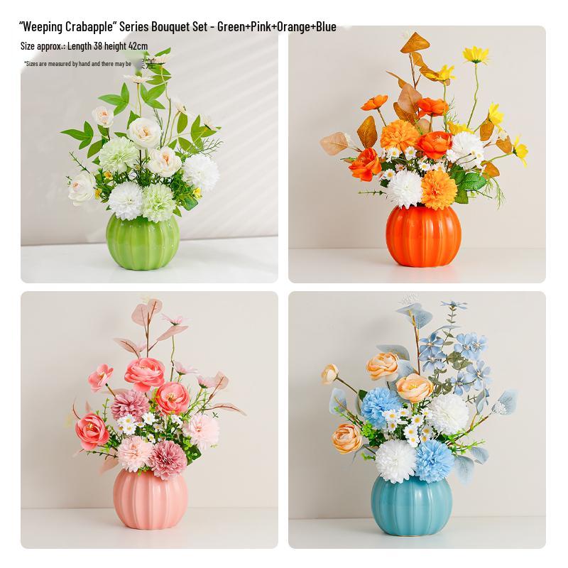 Nordic Artificial Flower Decor: Realistic Floral Arrangements for Living Room & Dining Table.