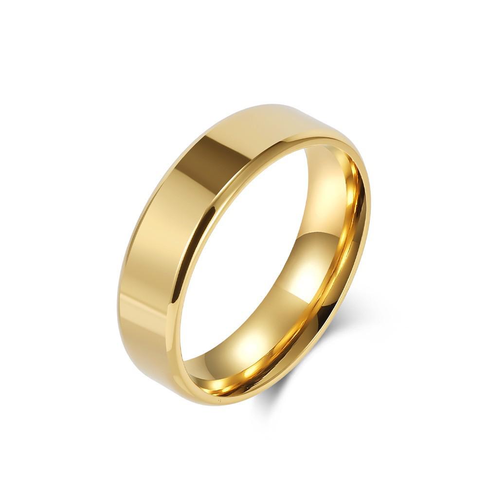 Titanium Steel Couple Rings - Polished Plain Band, Popular European & American Style Jewelry