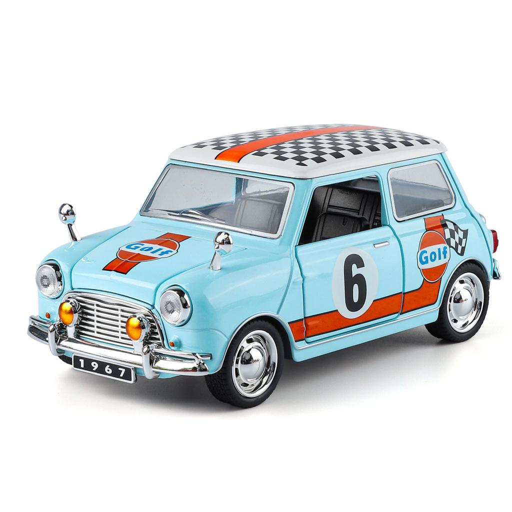 NEW 1:32 MINI COOPER 1967 Alloy Muscle Car Model Sound and Light Pull Back Children's Toy Collectibles Birthday Gift