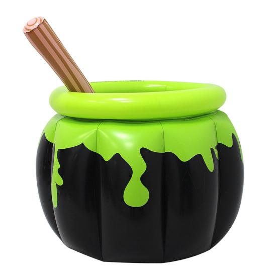 Inflatable Cauldron Cooler Halloween Witch Cauldron Ice Bucket Summer Party Drink Container Beverage Holder for BBQ Party Supplies