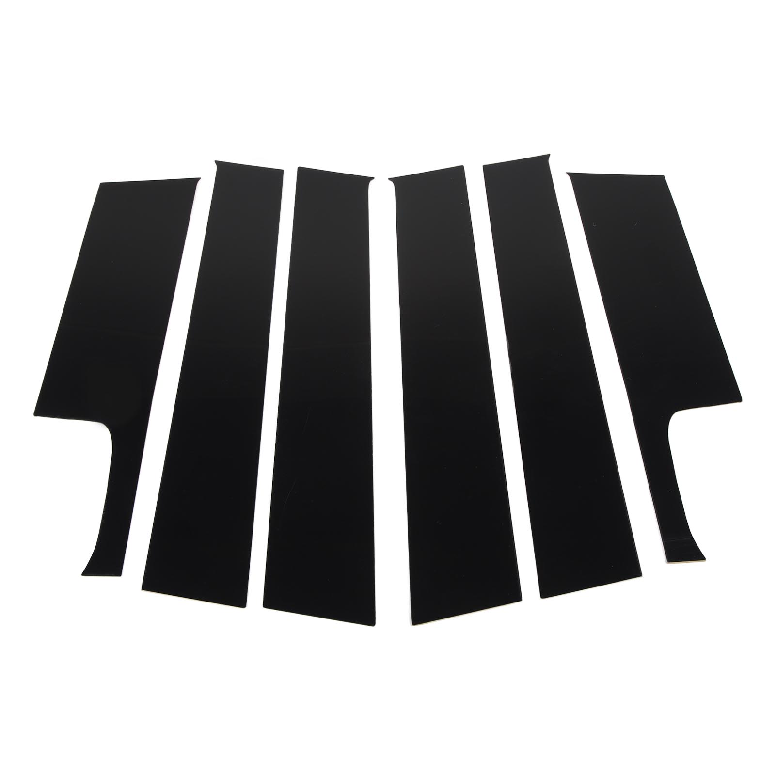 6Pcs B Pillar Posts Trim Glossy Black Firm Paste Exterior Window Decal for Vehicle